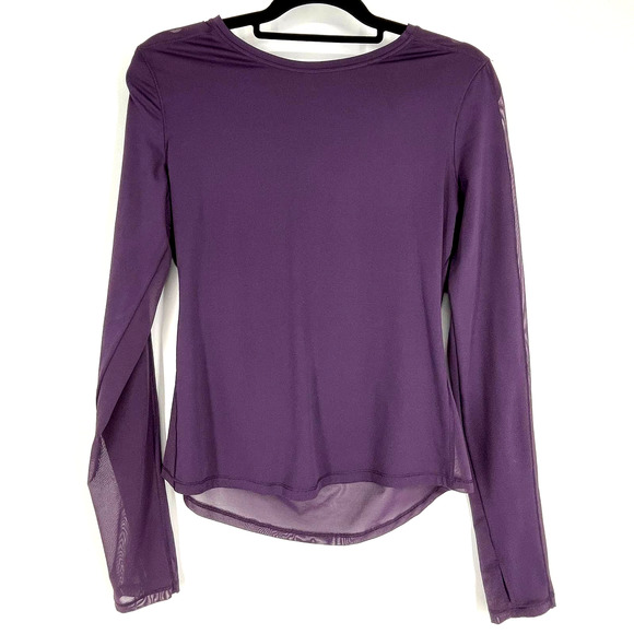 Victoria Sport Purple Active Long Sleeve Mesh Back Top Size S - Picture 1 of 6